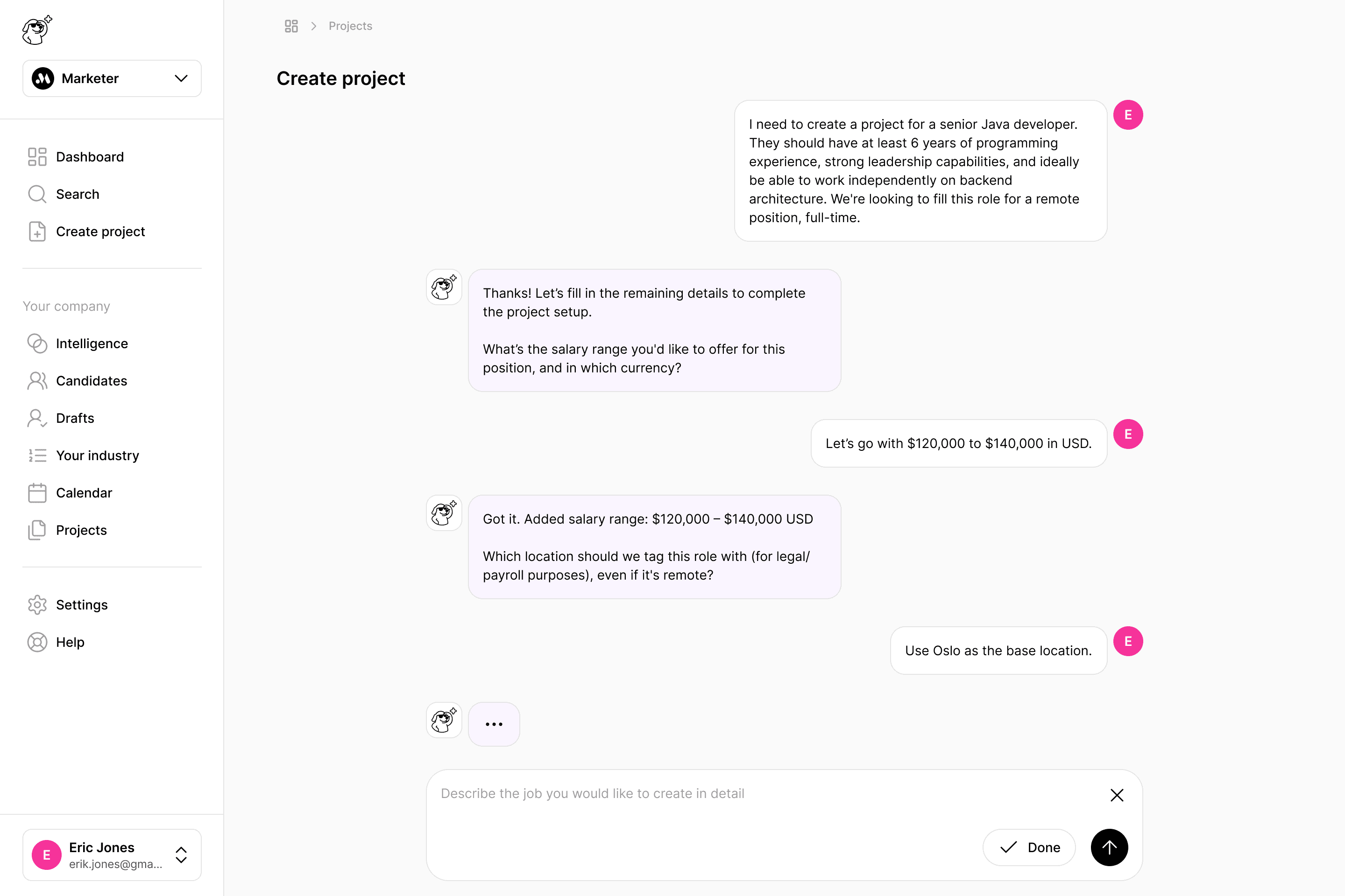 Chat, Create, Enhace, Launch