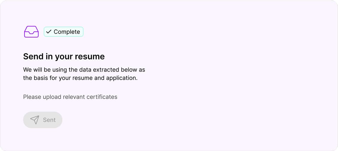 Send in resume